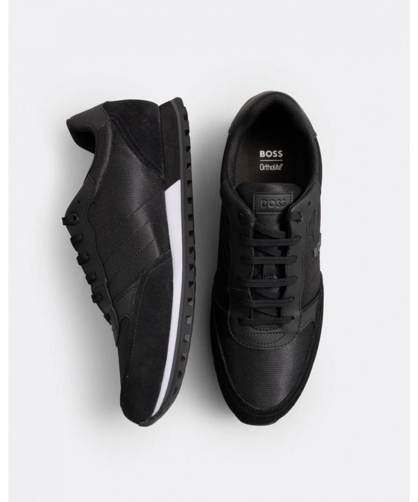 Hugo Boss Parkour L Mens Running Style Trainers In Mixed Materials With Logo Details NOS - Black - Size UK 12